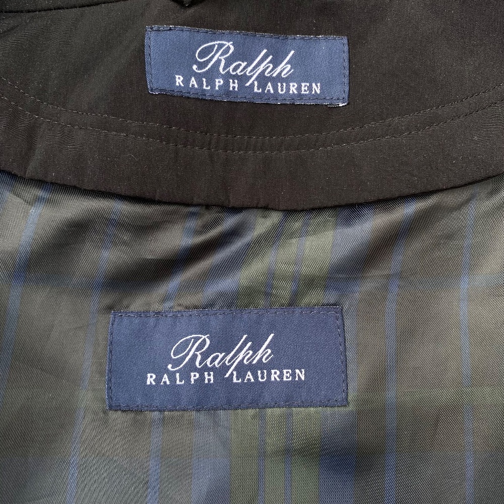 Ralph Lauren Black Raincoat 54R Big Tall Trench Coat Removable Liner - Picture 11 of 12
